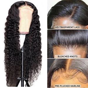 Wholesale Peruvian Deep Wave Virgin Human Hair Lace Front <b>Wig</b> Vendors Free Sample Full HD 4X4 Lace Closure Human Hair <b>Wig</b> <b>Cheap</b> - Product Image 5