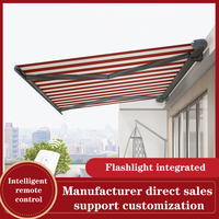 Nouvelle conception de store banne extérieur électrique rétractable pour patio, pare-soleil à bras articulé, store banne cassette intégrale gris
