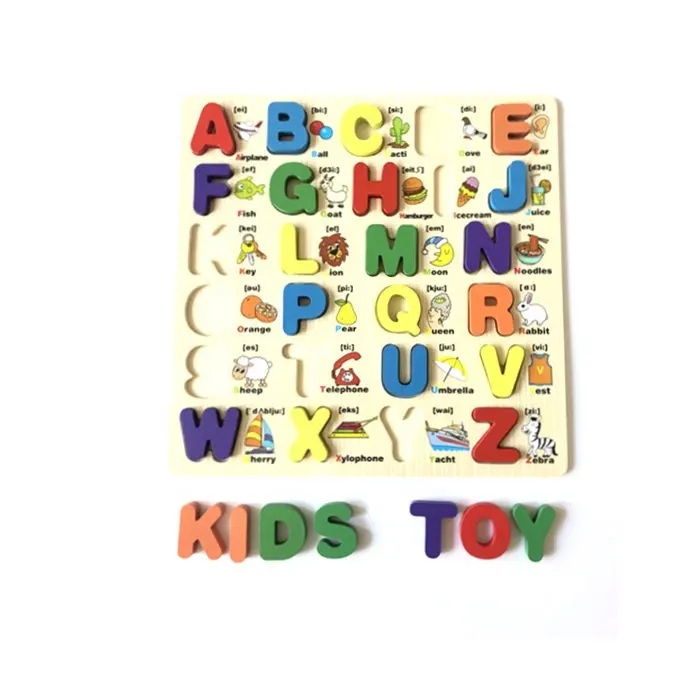 Çocuk mektubu eşleşen alfabe bulmaca alfabe ahşap yap-boz İngilizce alfabe kurulu