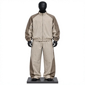 Ensemble de survêtement personnalisé pour homme, vêtements de sport, tenue d'entraînement, veste et pantalon en polyester, fabricant OEM ODM - Product Image 1