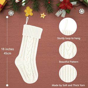 Wholesale Santa Claus Design 18 Inches 46cm High Capacity Knitted Christmas Stockings - Product Image 4