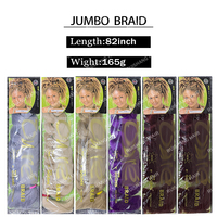 Vente en Gros Tresses Jumbo Ultra Synthétiques Cheveux Pré-Étirement 82 Pouces 165 G Texture Yaki pour Tresses Africaines