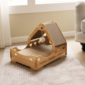 Vietnam Luxury Cat Scratching House with Toy Ball Wooden Cat Bed Lounge for Kittens Multi-Functional <b>Furniture</b> - Product Image 1