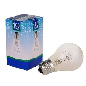 40w 60w 100w Standard Household A55 E27 B22 Base Crystal Clear Incandescent Rough Service Light Bulb INC-A55