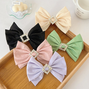 CLARMER-Pinzas para el pelo con lazo para mujer, accesorios para el cabello, Color sólido, Primavera, <span class=keywords><strong>2022</strong></span> - Product Image 2