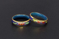 Bague en cuivre plaqué or vintage de coupe ovale en émail cloisonné, artisanat chinois caractéristique, cadeau en gros 2024