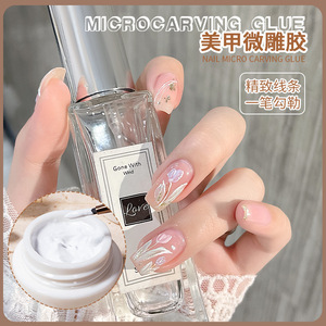 Gel de Fototerapia <span class=keywords><strong>para</strong></span> <span class=keywords><strong>Uñas</strong></span>, Espeso, No Pegajoso, <span class=keywords><strong>Crema</strong></span> Blanca <span class=keywords><strong>para</strong></span> Delinear Pétalos de Flores, Dibujar Líneas en Relieve, Sin Necesidad de Lavar - Product Image 3