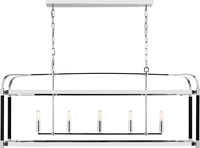 Suspension rétro américaine pour Villa Island Industrial Rectangular Steel Decorative Pendant Lights Brass Finish Chandelier