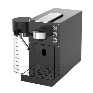 Mesin espresso pemanas instan pengukur aliran tepat kapsul kopi dengan kotak buih busa susu