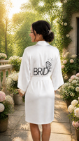 Robe de mariée en satin, robe de préparation pour la fête nuptiale, kimono court pour femme, peignoir, costume pour séance photo de mariage, cadeau