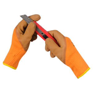 Gants de sécurité personnalisables en mousse de <span class=keywords><strong>latex</strong></span> <span class=keywords><strong>orange</strong></span> industrielle à texture lisse pour hommes, usage général - Product Image 5