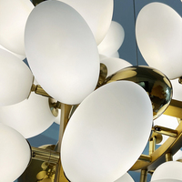 Lustre moderne en forme de grappe, lampe suspendue décorative pour salle de banquet, villa, hall d'hôtel, lustre en verre LED moderne, éclairage décoratif artistique