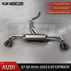 Échappement sport pour <span class=keywords><strong>AUDI</strong></span> Q7 Q8 3.0T pour Porsche Cayenne <span class=keywords><strong>E3</strong></span> 9Y0, échappement double tube en acier inoxydable, échappement performant Catback - Product Image 1