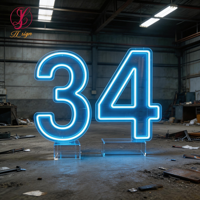 Lettres géantes lumineuses LED néon de 3 et 4 pieds pour boîtes de vote, idéales pour décorations d'anniversaire et d'événements de mariage.
