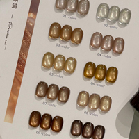Suuseegel 2026 Automne/Hiver Vernis à Ongles Gel Effet Œil de Chat Persan 10 Couleurs avec Perles de Verre, Style Français, Vegan et Non Toxique