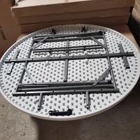 48 Zoll Runder Klapptisch 120cm HDPE Weiß Kommerzieller Bankett-Hochzeits-Party-Event-Hotel-Outdoor-Essen-Vermietungstisch