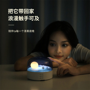 Venta caliente soporte de escritorio moderno decoración de Navidad magnético recargable Led forma Lunar noche cielo estrellado 3D lámpara de Luna Luz - Product Image 4