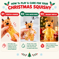 Jouets Squishy de Noël en TPR, remplis de gel pailleté, en forme de Père Noël, Bonhomme de neige, Renne, Arbre, à remontée lente, balles anti-stress à presser pour enfants et adultes