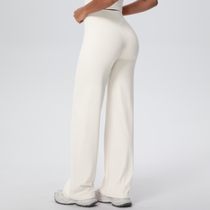 Pantalon de yoga taille haute à séchage rapide avec logo personnalisé, effet push-up, coupe large évasée, pour femme, idéal pour <span class=keywords><strong>la</strong></span> gym, le sport et le fitness - Product Image 3