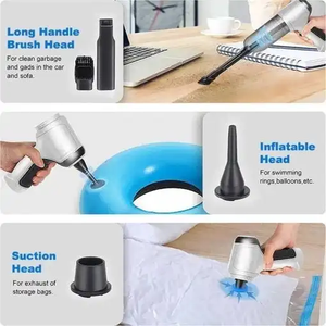 เครื่องดูดฝุ่นไร้สายแบบชาร์จ USB ดีไซน์หรูหรา ใช้งานได้ทั้งแบบเปียกและแห้ง กำลังสูง หัวดูด 3 แบบ ความจุ 0.5-1 ลิตร ใช้ได้กับรถยนต์ แล็ปท็อป และอื่นๆ - Product Image 2