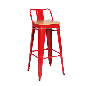 Tabouret <span class=keywords><strong>de</strong></span> bar industriel en fer et bois avec coussin, pieds antidérapants, léger, pour maison et îlot <span class=keywords><strong>de</strong></span> cuisine - Product Image 2