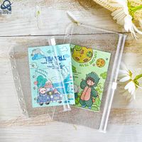 Protège-documents A6 transparent avec pochette zippée, 6 trous, en PVC, avec paillettes, pour classeur à feuilles mobiles, fermeture élastique