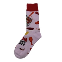 Chaussettes pour hommes en gros, 100% coton, tendance, personnalisées, colorées, lanterne BBQ, arc-en-ciel, fleur, basket-ball, chaussettes de sport mignonnes pour unisexe