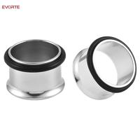 Evorte Vente en gros 0g 1G 316L Acier chirurgical Anneau de piercing de base pour oreille, tunnel, dilatateur d'oreille, plaqué or 18 carats
