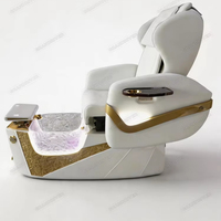 Chaise de pédicure électrique de luxe pour salon de beauté, avec bassin en céramique, pour manucure, spa, massage des ongles et pédicure