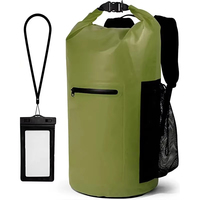 Sac étanche pliable UUNEE 500D PVC à fermeture roll-top 5L 10L 15L 30L, flottant et imperméable pour kayak, rafting, randonnée, escalade, vente en gros OEM