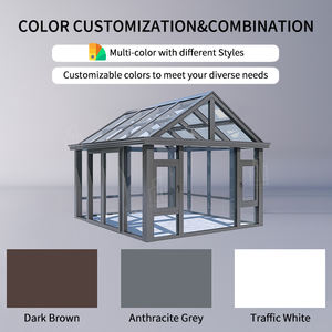 Véranda en verre trempé triangulaire moderne et économe en énergie avec panneaux en aluminium pour jardin, patio et cour arrière - Product Image 2