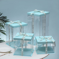 Großhandel verbreiterte und verdickte transparente Geburtstags torte Box Geburtstags torte Dekoration liefert dekorative Accessoires