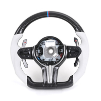 Volant en cuir perforé blanc M Sport avec palettes de commande en fibre de carbone pour BMW F10 F20 F21 F30 M3 F80 M4 F82 M2 F87 X5 E70 E71