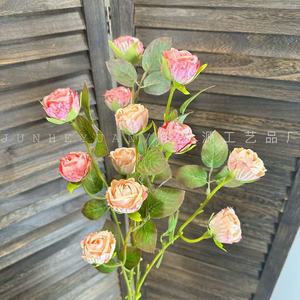 Fleurs artificielles Junheyuan à têtes multiples, rose, branche unique, décoration de mariage et de maison - Product Image 3