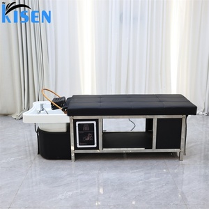 Kisen Commercial Salon Shampoo Bed with Plumbing System <b>LED</b> <b>Light</b> Therapy Head Spa Japeness Treatment Hair Wash Machine - Product Image 5