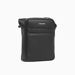 Logo personnalisé OEM, ODM, <span class=keywords><strong>sac</strong></span> à bandoulière en <span class=keywords><strong>cuir</strong></span> pour hommes, vente en gros de <span class=keywords><strong>sac</strong></span> à bandoulière en <span class=keywords><strong>cuir</strong></span> pleine fleur <span class=keywords><strong>noir</strong></span> de luxe à la mode pour affaires - Product Image 1