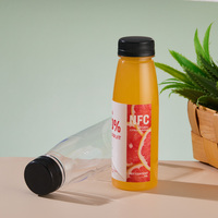Bouteille de jus en PET de qualité alimentaire 330 ml, col de 38 mm, bouchon à vis en plastique, bouteille transparente vide, logo personnalisé pour jus de fruits et thé froid