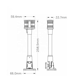 Cina di Vendita Calda 12V HA CONDOTTO Piegare Verso Il Basso Marine Yacht Barca 360 Luce di Navigazione Poppa di Ancoraggio Palo Della Lampada con Regolabile di base - Product Image 6