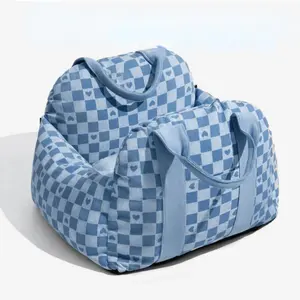 Asiento de Coche Portátil para Perros, Control Central, Antideslizante, Transportín para Perros, Caja Elevadora de Seguridad para Reposabrazos de Coche, Cama para Perros Pequeños y Gatos, Viajes - Product Image 1