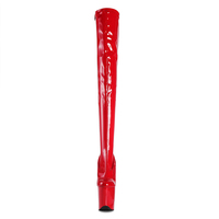 Bottes de pole dance à talon aiguille de 20 cm (8 pouces) en PU extensible avec fermeture éclair latérale, imperméables et légères pour la scène