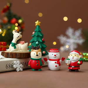 Christmas Figurine Set Resin Craft Decorations Indoor Living Room Santa Snowman Animal Ornaments - Product Image 4