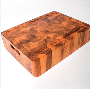 Blocs de boucher en bois dur à grain bout avec rainures pour le jus - Product Image 2