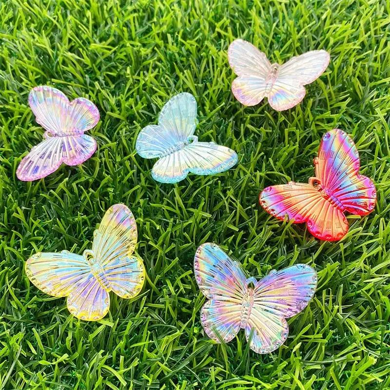 Resin Nail Arts Shimmer Flying 3d Butterfly Designers Charms For Nails Jewelry Manicure