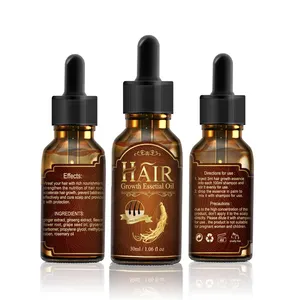 ALIVER-sérum organique pour la croissance des cheveux, sérum pour la croissance des cheveux au gingembre, formule naturelle, vente en gros, 30ml