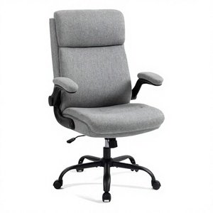 Boss Study Swivel Computer Backrest Home Office <b>Chair</b> Built-In Headrest- Contemporary Fabric Lift <b>Chair</b> Adjustable Height - Product Image 2