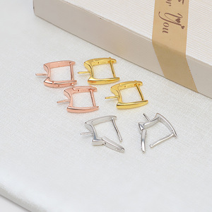 Clous d'oreille en argent S925, grandes boucles d'oreilles en perles pour femmes, 5-6 cm de long, accessoires de bricolage, tendance, personnalisées, 1191, composants de bijoux - Product Image 2