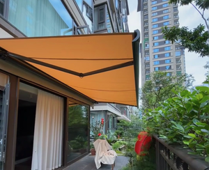 Auvents à bras incurvé rétractables en alliage d'aluminium pour l'extérieur Balcon pliant télescopique Façade de cour pour la protection contre la pluie - Product Image 1