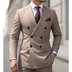 Nuevo <span class=keywords><strong>Traje</strong></span> Casual de Negocios de Dos Piezas para Hombre 2026, Corte Entallado, con Cierre de Cremallera y Detalle de Cuentas, Diseño Coreano Africano - Product Image 4