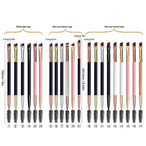 Pinceles de cejas de doble punta con mango plano y cuadrado, pincel de maquillaje de cejas en ángulo delgado negro y cepillo de cejas con logotipo personalizado - Product Image 3