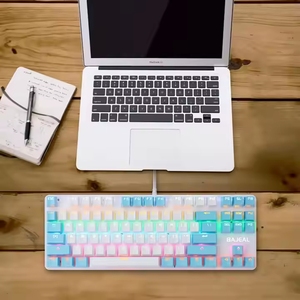Bajeal K100 Teclas de doble color 87 Teclas <span class=keywords><strong>RGB</strong></span> Respiración Interruptor azul claro Teclado mecánico para juegos con cable - Product Image 5